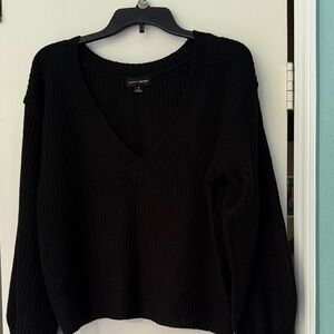 Ambiance Black V-Neck Sweater